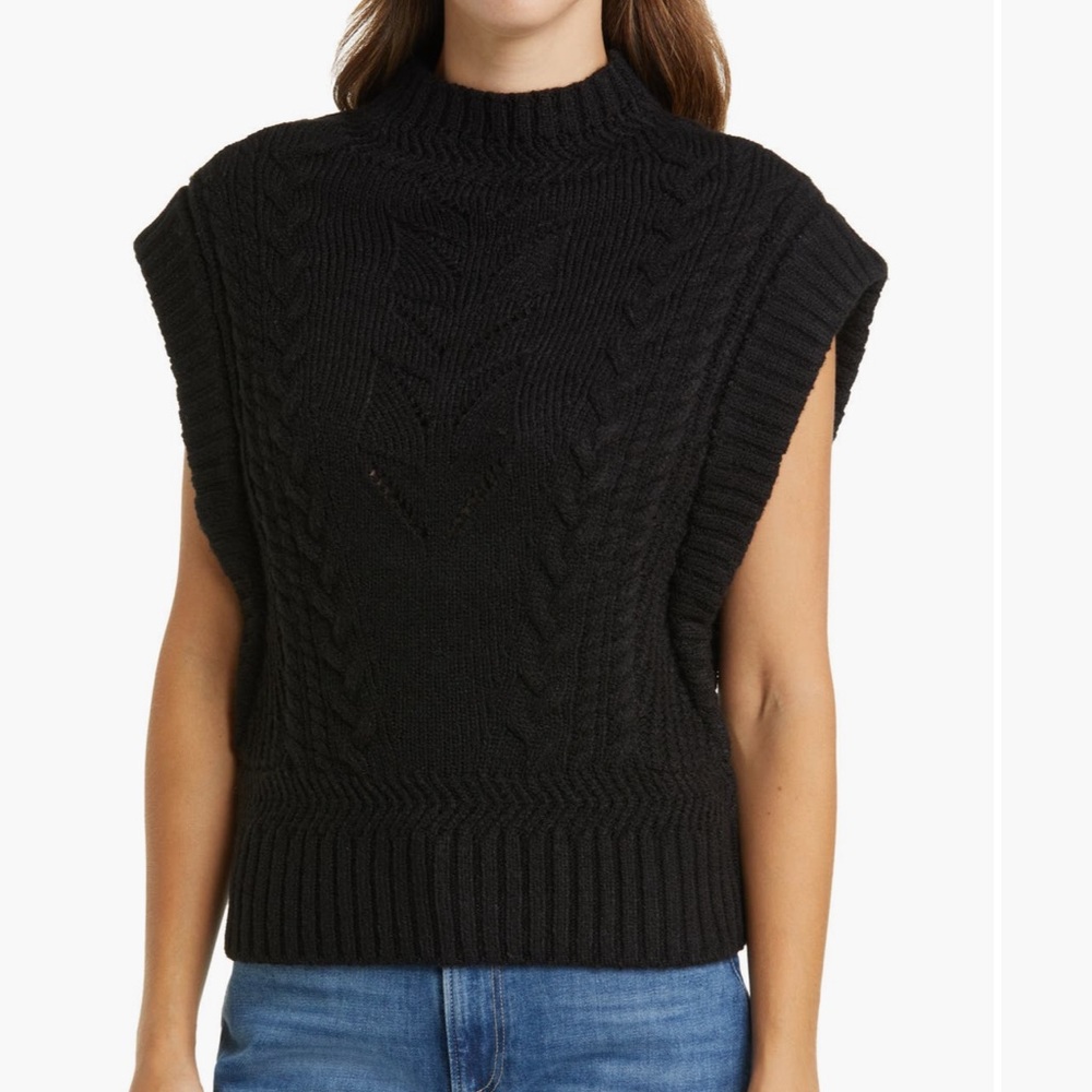 Wit & Wisdom Black Cable Knit Sweater